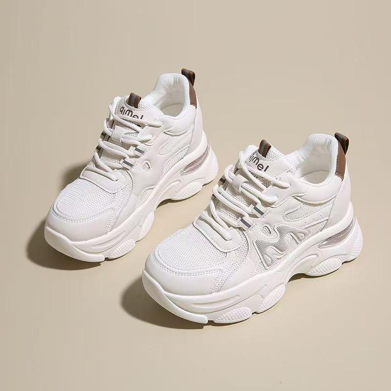 

Inner height increase women s new spring and autumn thick-soled air cushion shock absorption sports shoes show feet, small school casual shoes 40