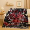 HD Yin Yang Element Dragon Chinese Loong Cartoon Flannel Blanket,Ultra Soft Warm Plush Throw for Home Bedroom Bed Sofa Cover Kid