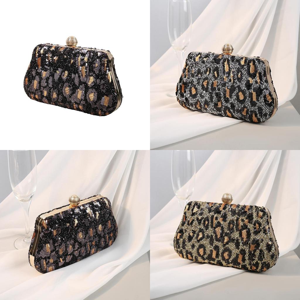 Vintage Style Embroidered Sequin Clutch Bag With Cell Phone Pocket For Night Out