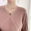 GMXIA Loose Big Size Knitted Dress Autumn and Winter Women's Knee-length Temperament V-neck Sweater Dress