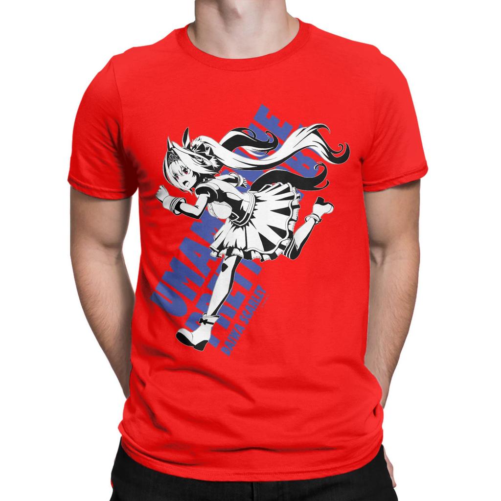 Awesome Umamusume Pretty Derby Daiwa Scarlet T-Shirt Men Round Collar 100% Cotton T Shirt  Short Sleeve Tees Summer Clothing