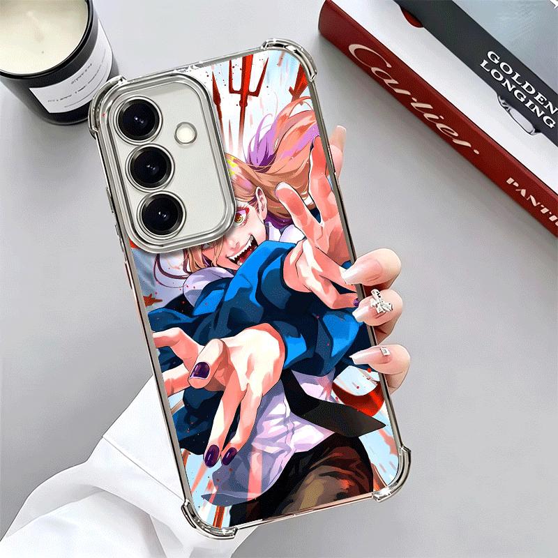 Anime Character Power CSM Plating Phone Case For Samsung A17 A07 A37 A57 A16 A56 A15 A55 A14 A54 A13 A53 A26 A36 A25 A35 A24 A34