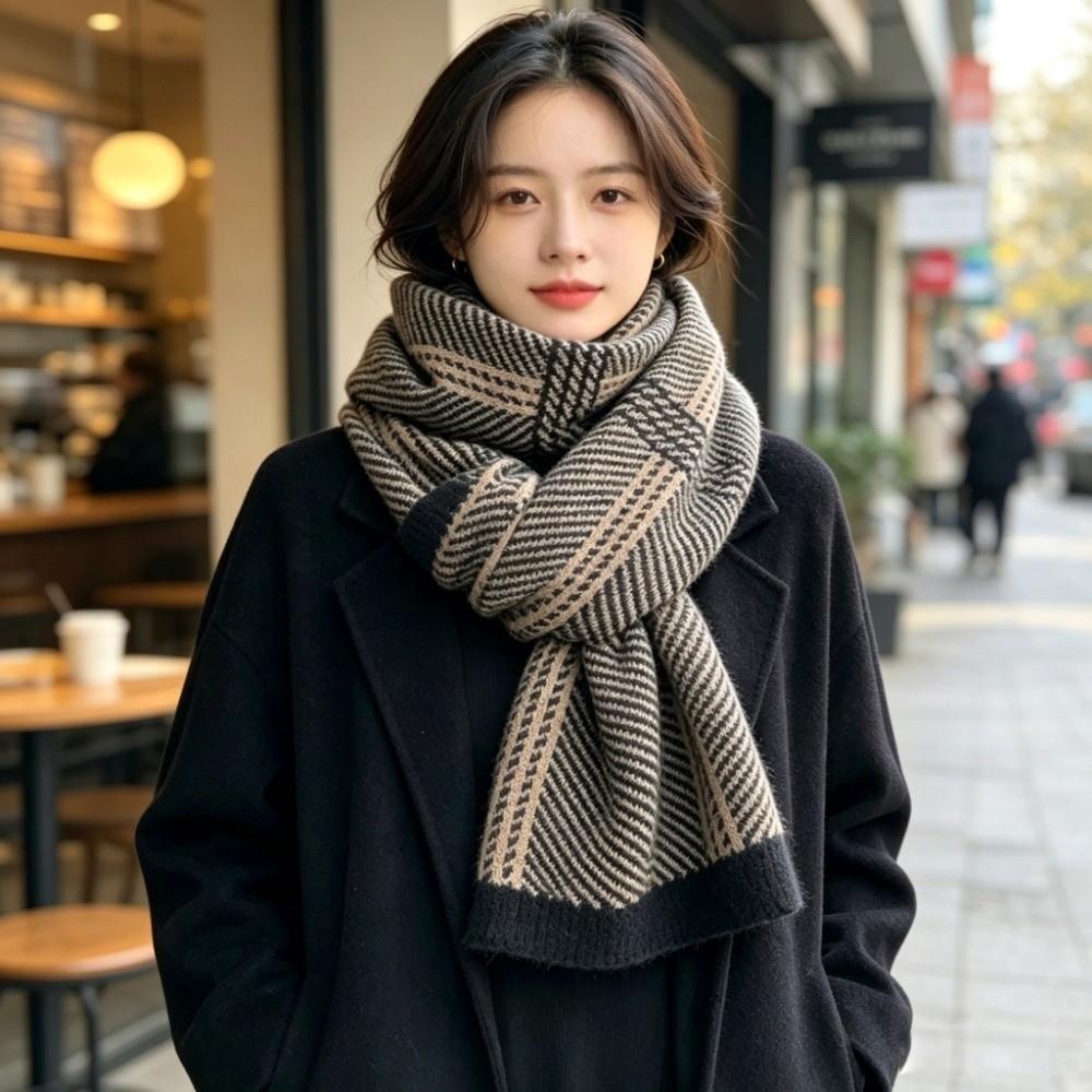 All-Match Design Knitted Neck Warmer Soft Knitted Fashion Scarf Versatile Scarf For Men Women