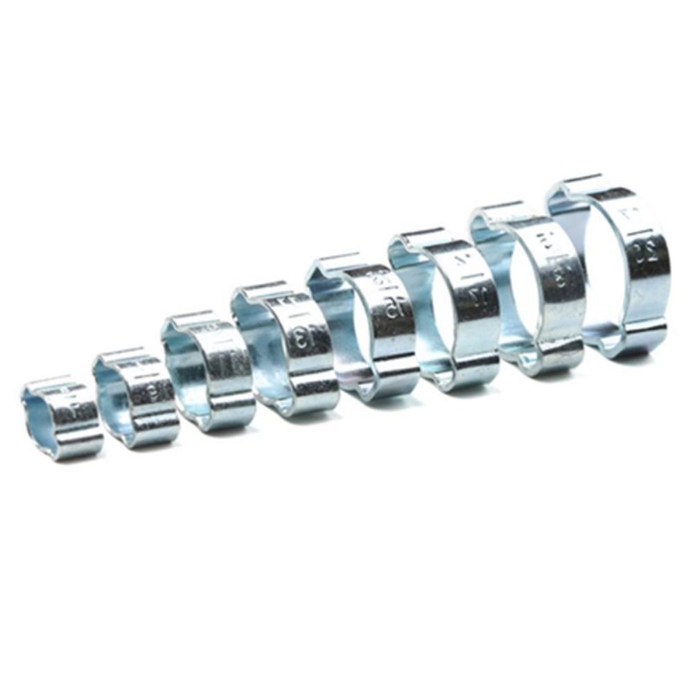 10Pcs Double Ears Pipe Clip Assortment Kit Pipe Hoop Adjustable Hose Clamp  Fuel Tube Water Pipe