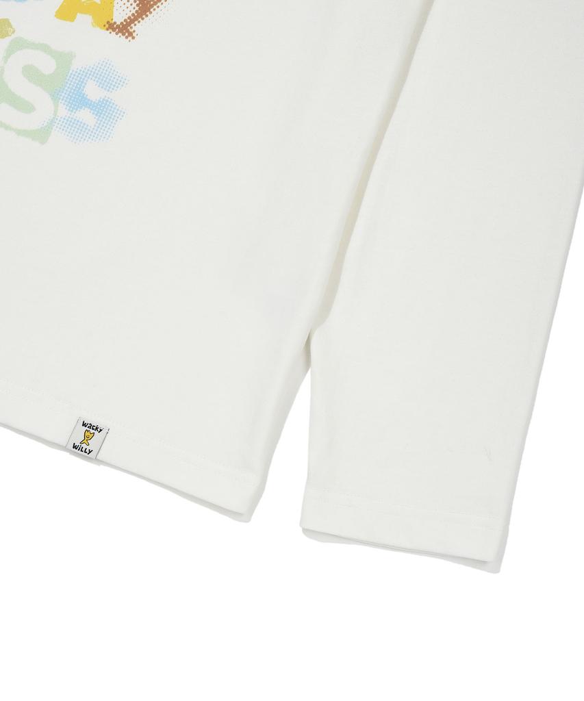 WACKY WILLY Typographic Long Sleeve White