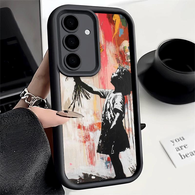 Handyhülle für Samsung Galaxy A17 A16 A15 A14 A13 B-Banksy Kunst Graffiti Künstler A56 A36 A26 A55 A35 A25 A54 A34 A24 A53 A33 A23 A