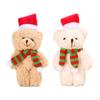 Christmas Plush Toy Bear Stuffed Animal 5.31inch Holiday Decoration Handmade for Valentine's