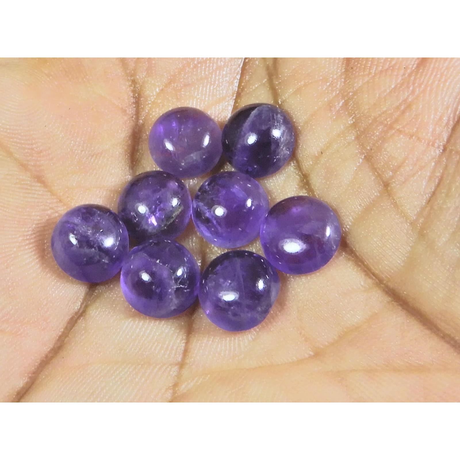 

Кольцо с натуральным аметистом 9 мм, размер, круглый кабошон, рассыпной драгоценный камень, лот 8 шт., 23 карата. А-458