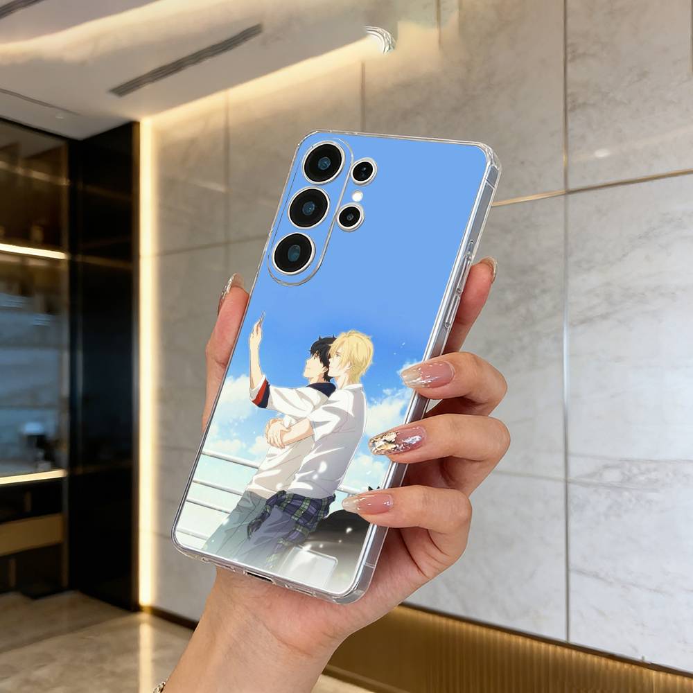 B-BANANA- FISH Clear Phone Case for Samsung S25, S24, S21, S22, S23, S30, Ultra, S20, Plus, FE, Lite