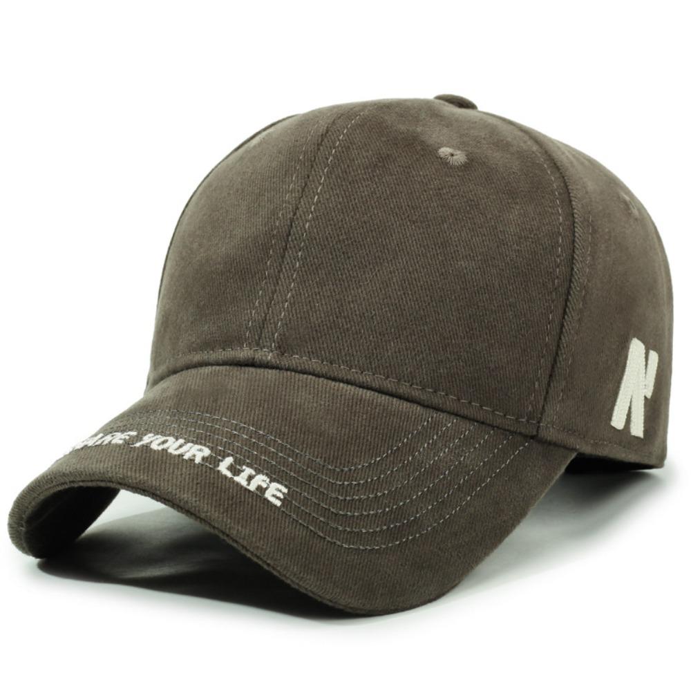 Enlarged Design Letter Embroidery Cap Versatile Sunshade Cap Trendy Face-Slimming Cap  Unisex