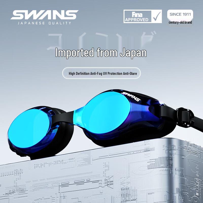 SWANS Japońskie Importowane Gogle Pływackie HD Przeciwmgielne