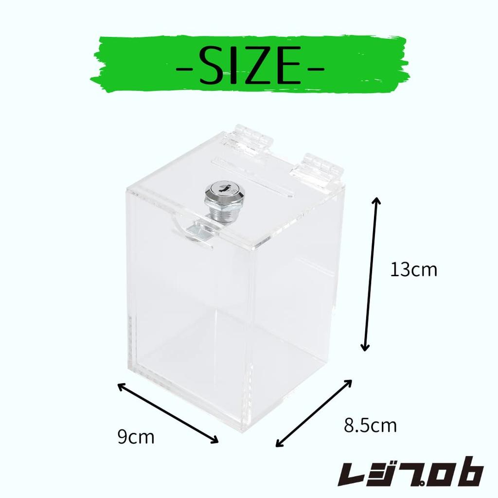 RejiProb Piggy with Clear 500 Yen Coin Donation Survey Box Bank, Acrylic, Lock, Compact, Lightweight, Color, Compatible, Box,
