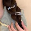 Pince à Cheveux Lune Étoile Strass Y2K Bleu Argenté Alliage Pince à Cheveux Filles Zircon Étoile Pince Crocodile Pinces Latérales pour Frange Accessoires