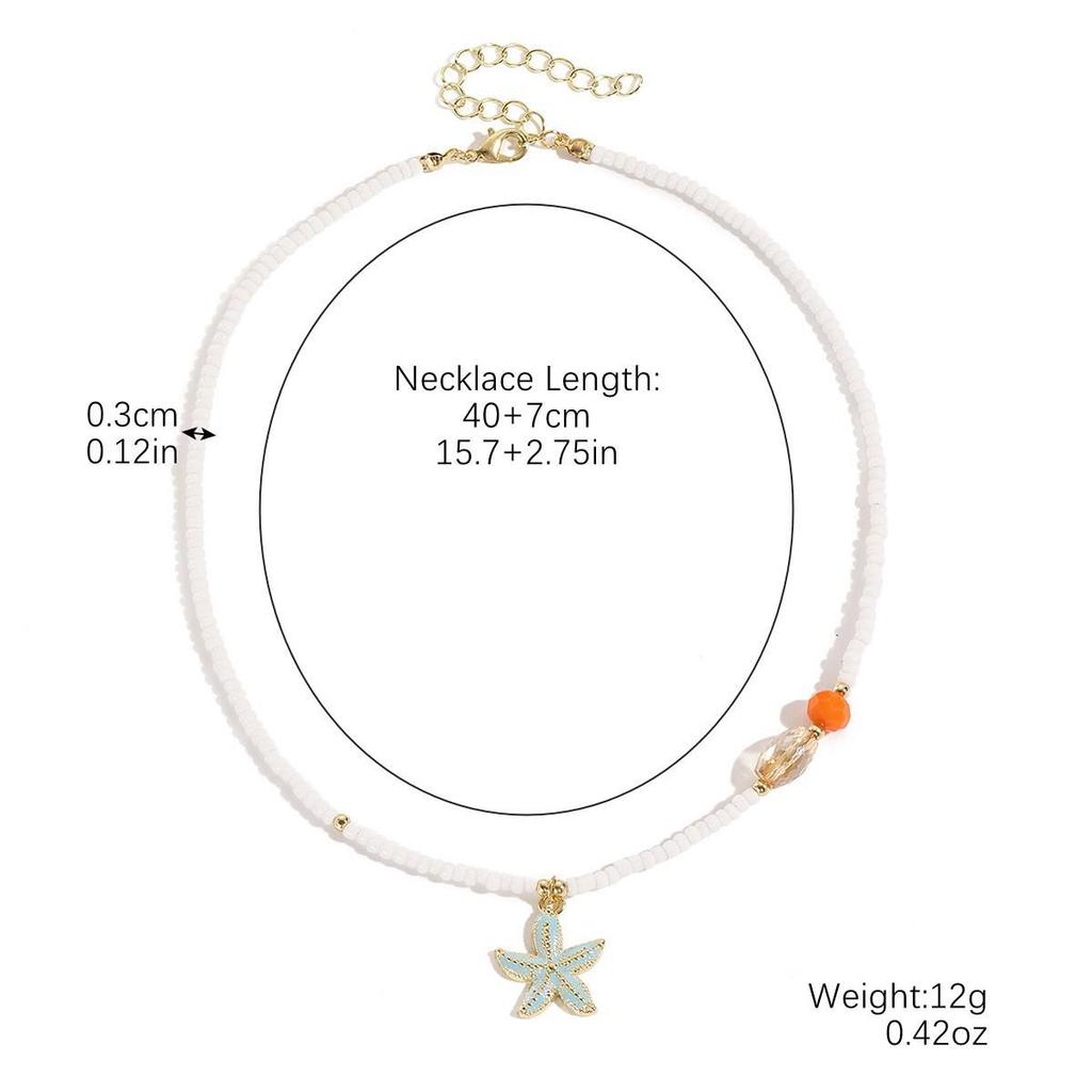European Bohemian Beach Shell & Starfish Necklace for Women