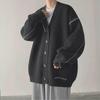Unisex-Strickjacke mit V-Ausschnitt und lockerer Passform