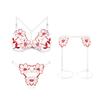 Erotic Lingerie Hot See-Through Embroidered Bra Female Large Size Passionate Temptation Sexy Panties Garter Three-Piece Suit