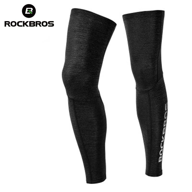 ROCKBROS Ice Silk Cycling Leg Warmers UV Protection Compression Leg Sleeves for Running Basketball Sports Tights Unisex
