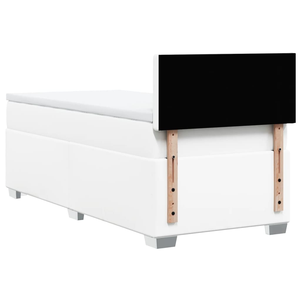 Vidaxl Continental Bed with Mattress, White, Faux Leather 90X200 Cm