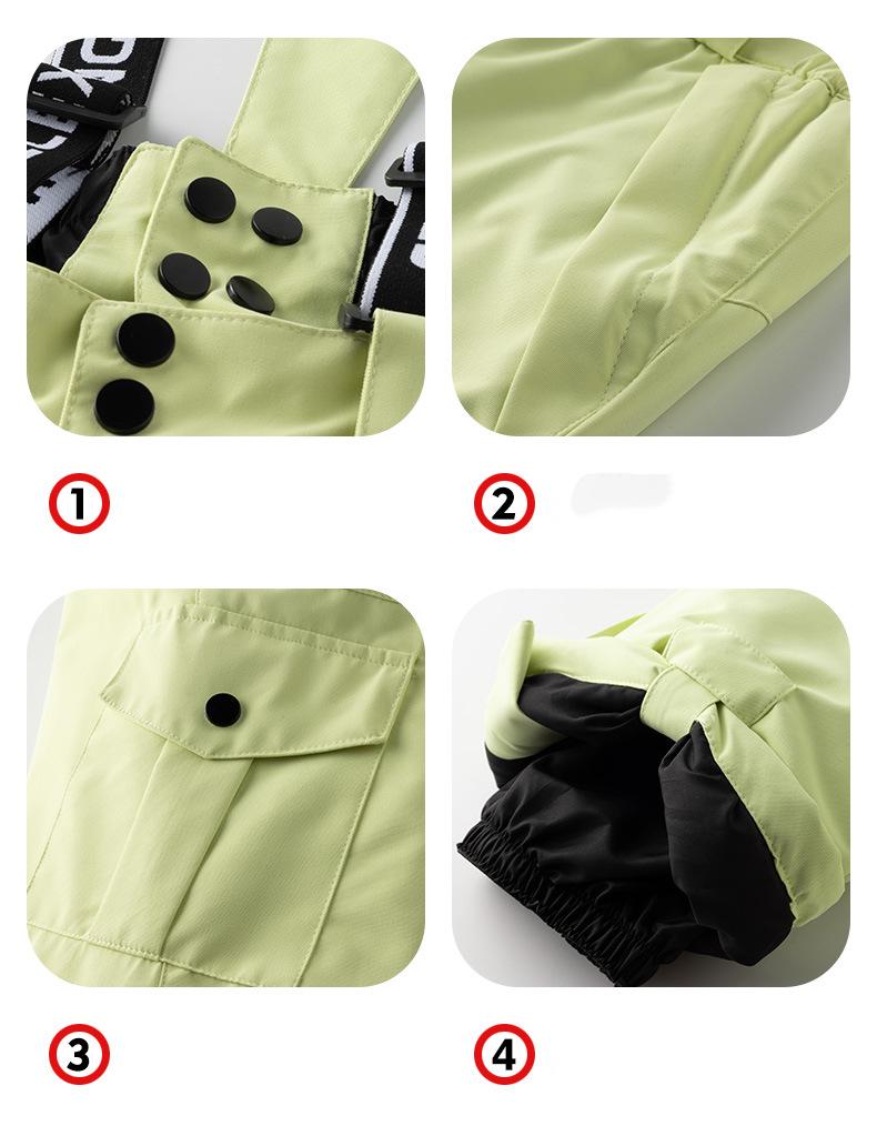Kids' Waterproof & Windproof Ski Pants with Straps - Thickened, Warm Outdoor Gear for Boys & Girls