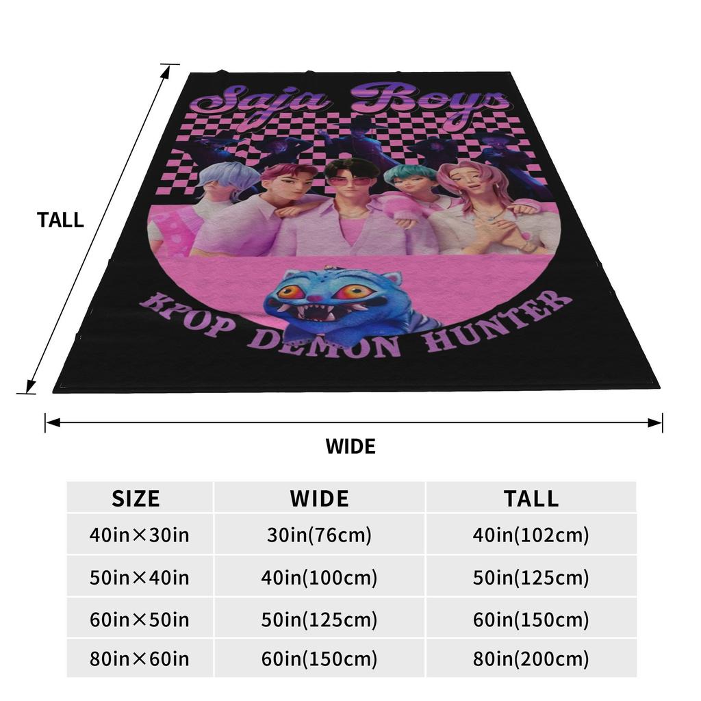 Saja jongens Kpop Demonenjagers Huntrix Deken Fleece Herfst/Winter Multifunctionele Warme Worpdeken voor Thuis Auto Spreien