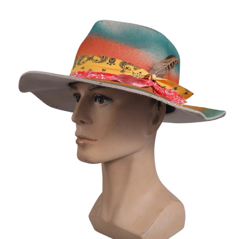 Wool Homburg Panama Hat Exotic Hat for Women Men Photo Props Western for Men Women Unisex Wear Headwear