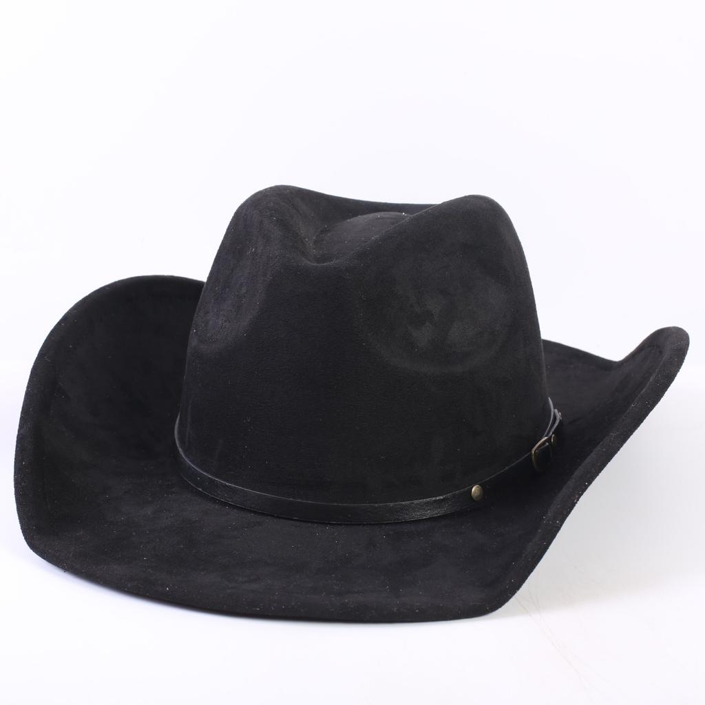Popular European and American Classic Suede Western Cowboy Hat, Men's and Women's Fashion Big-brimmed Top Hat Shade