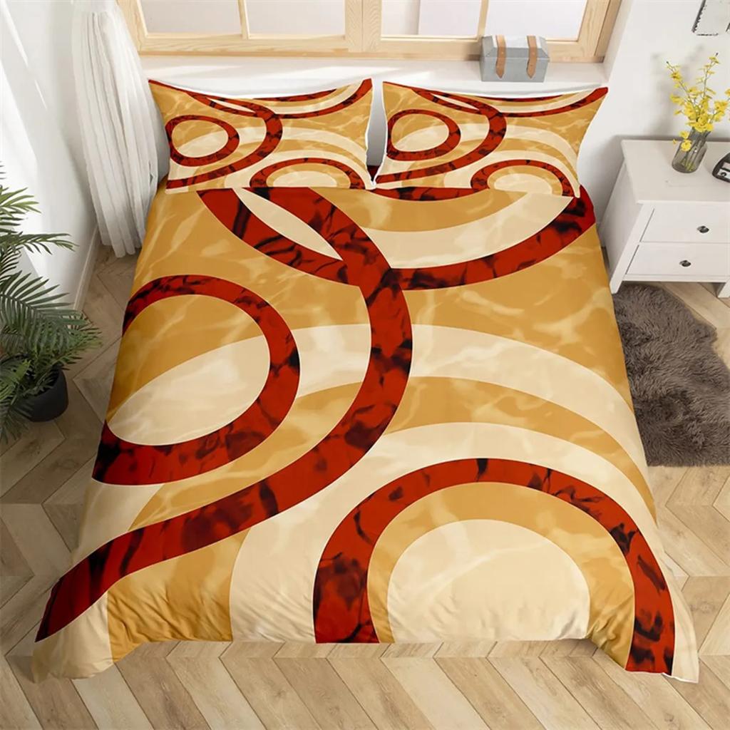 Gray Black Red Swirl Duvet Cover Trippy Stripe Geometric Microfiber Abstract Geometry For Women Quilt Cover Bedroom Decorations