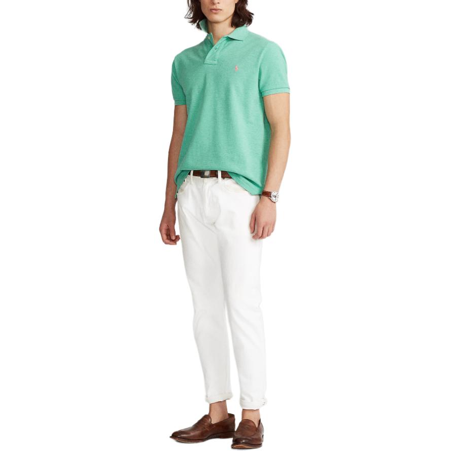 Polo Ralph Lauren Solid Color Logo Embroidered Slim Fit Short Sleeve Polo Shirt Men Tops Green MNPOKNI1N821119-300