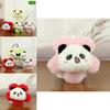 Adorable Colorful Panda Plush Keychain Accessory With Cute Flower Design For Bags