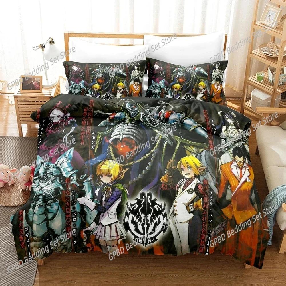 Fashion OVERLORD Anime Bedding Set,Duvet Cover Comforter Bed Set Quilt Cover Pillowcase,King Queen Twin Size Boys Girls Adults