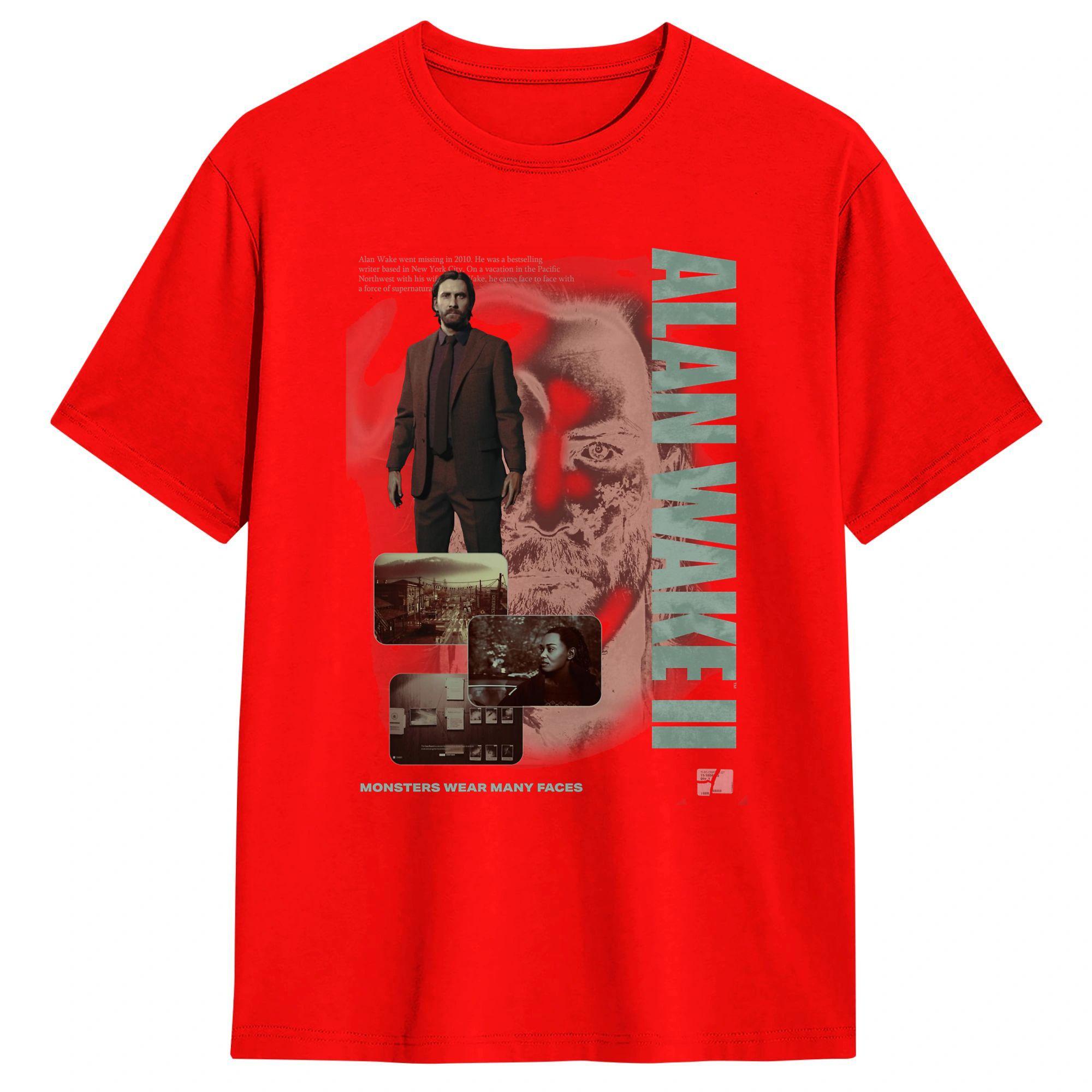 

Men Alan Wake 3 T Shirts Pure Cotton Tops Summer Y2K Casual Short Sleeve T Shirt O Neck Harajuku Casual Tee Shirt S