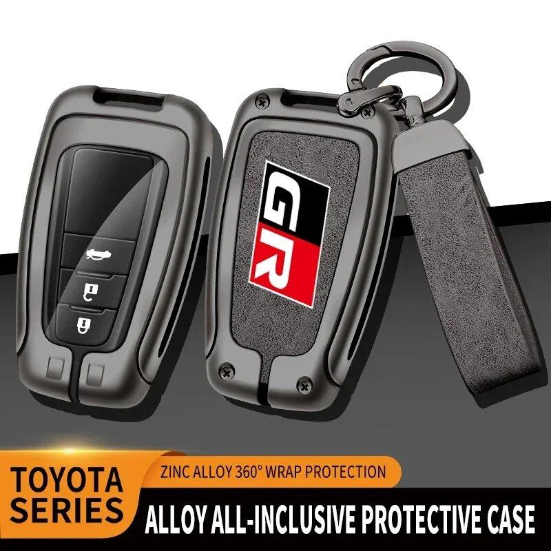 Auto TPU Zinc Alloy Key Case Bag Car Key Chain Metal Key Shell For Toyota GR Auris C-HR Camry Prius 86 Supra Yaris RAV4 Corolla