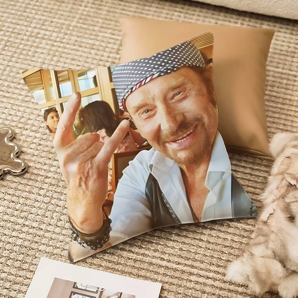 

JJohnny HHallyday Pillow Case Antidustmite Pillowcase Invisible zipper silky plush Sofa 30X30cm