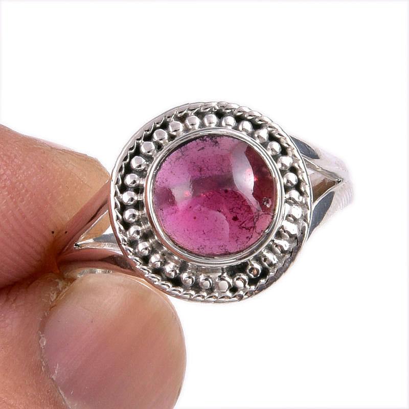 

Natural Garnet Gemstone Handmade 925 Solid Sterling Silver Gift Ring S.7 h4c04