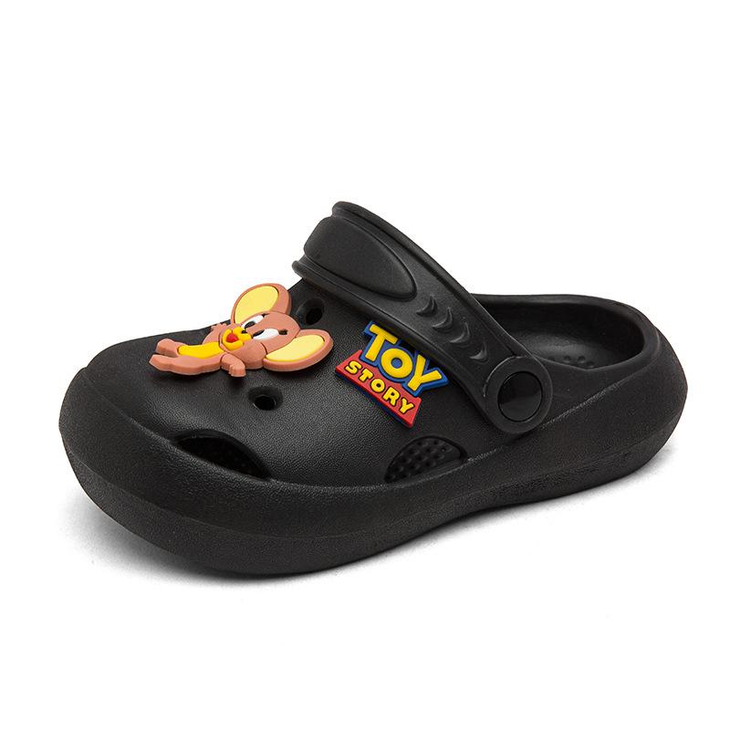 Children's Baotou Slippers Indoor Soft Sole Non-slip Cave Shoes Summer Middle and Older Children's Beach Shoes Men's and Women's Cool Slippers