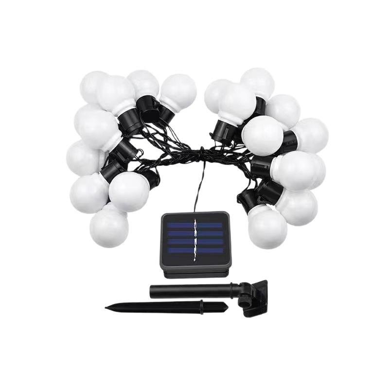 Waterproof Outdoor LED Solar String Lights - High Brightness G50 Bulbs for Camping, Courtyard, and Christmas Decor