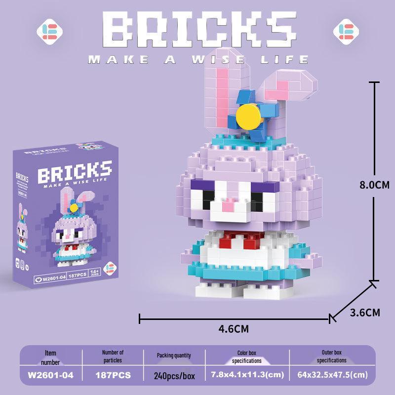Cartoon Figurine Building Blocks: Kuromi, Cinnamoroll & Melody Rabbit - Educational Toy Blind Box for Kids