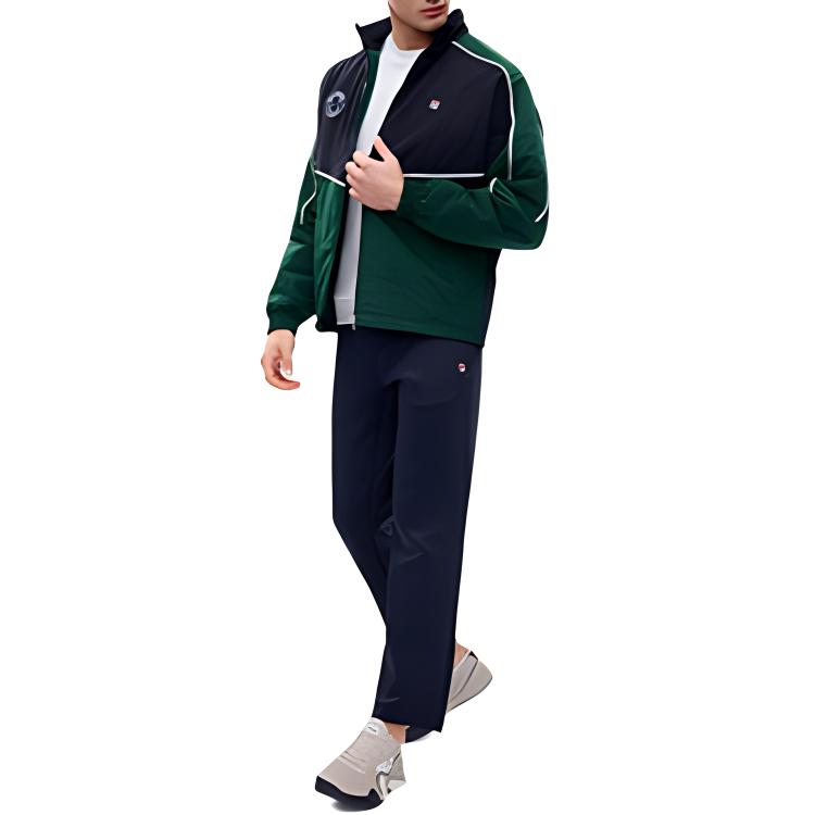Fila Athletics Tennis Color Block Stand Collar Cotton Jacket Winter Men Jacket Pine-Green A11M213902F-DG