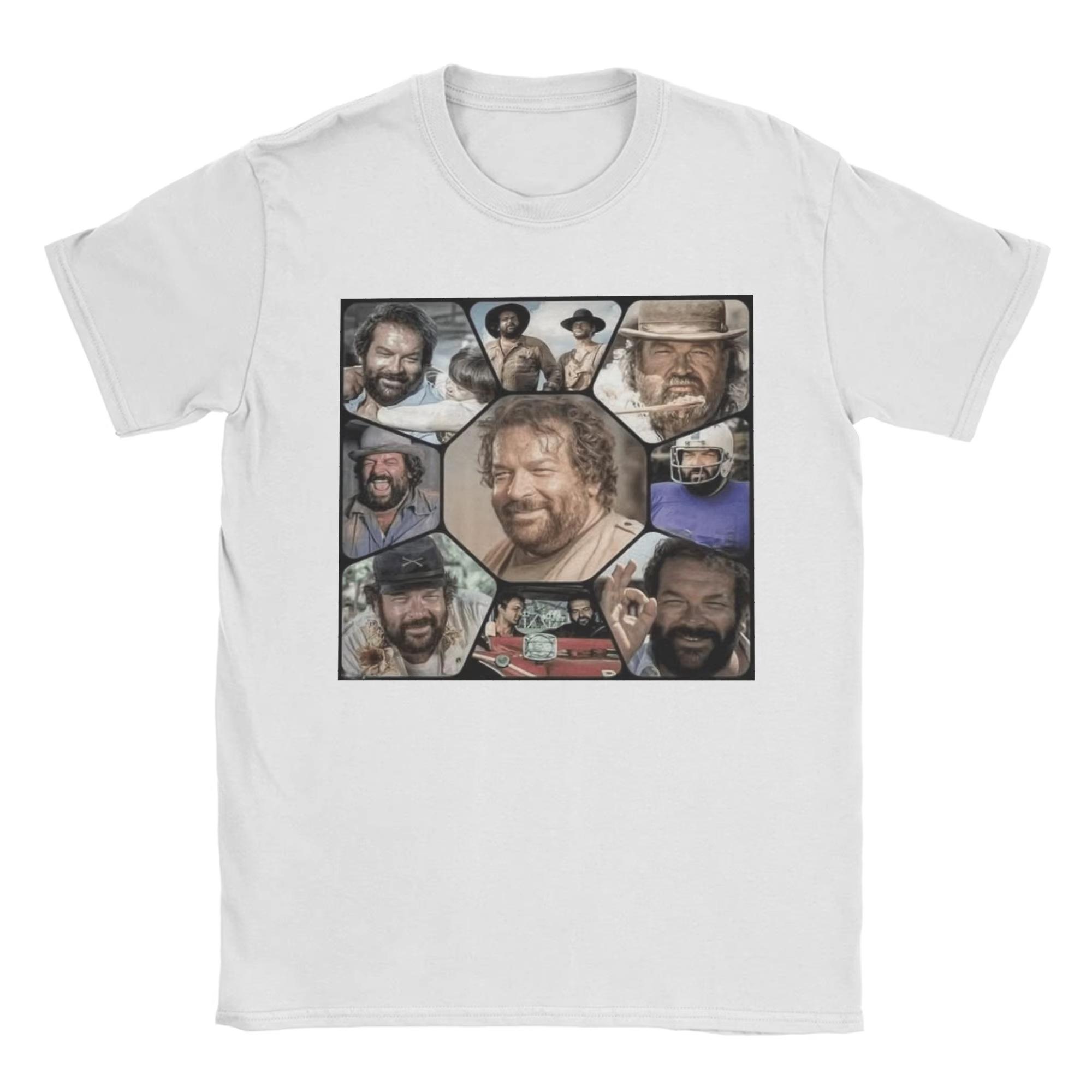 

Мужские футболки Bud Spencer Carlo Pedersoli Монтаж Хлопковая одежда Смешные футболки с коротким рукавом и круглым вырезом Идея для подарка Футболки M