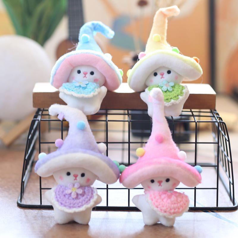 Cuter Elf Mushroom Plushie Keyring Pp Cotton Fill Stuffed Soft Kids Ornament
