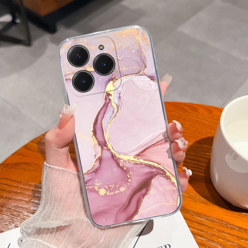 Simple Creative Case For Realme C63 C61 Transparent Back Cover For Realme C 61 C 63 Soft Slim Silicone Shockproof Funda Bumper