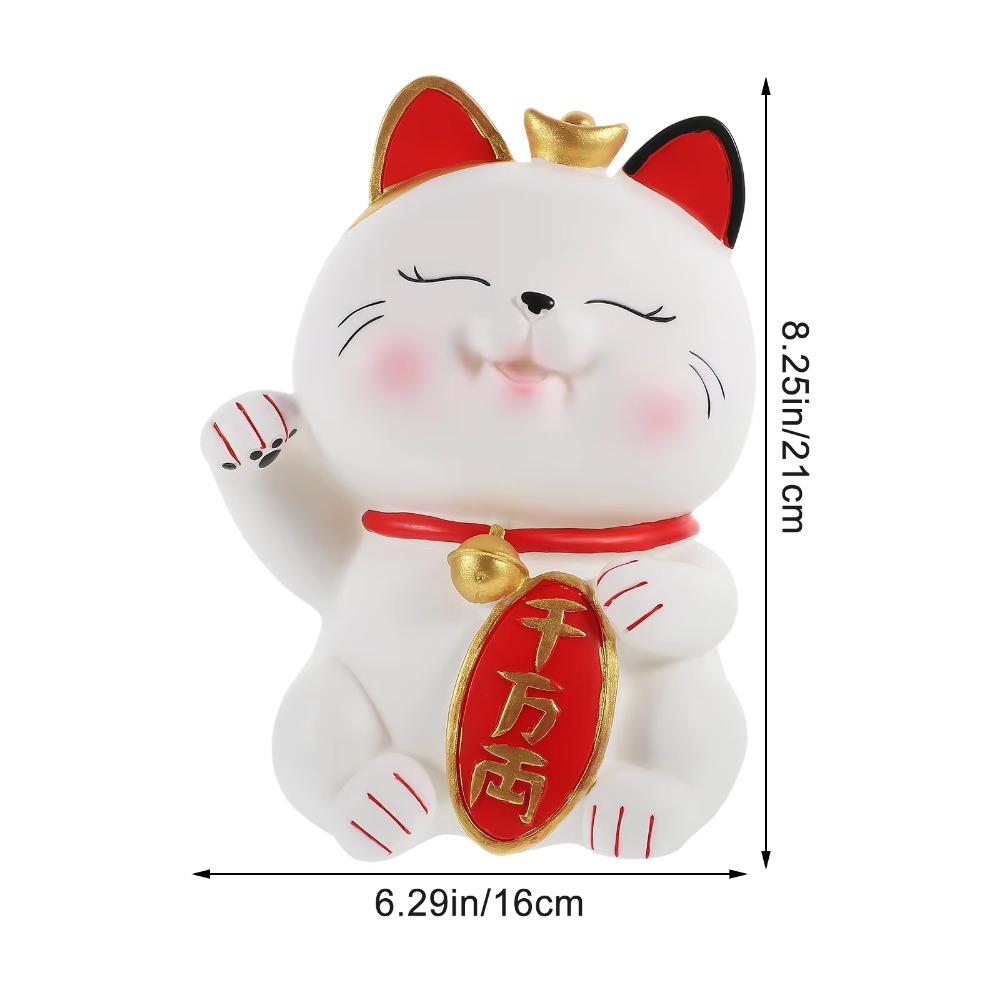 Large capacity Cat Piggy Bank Durable Lucky Cat Figurine Cartoon Cat-shaped Saving Box  New Years