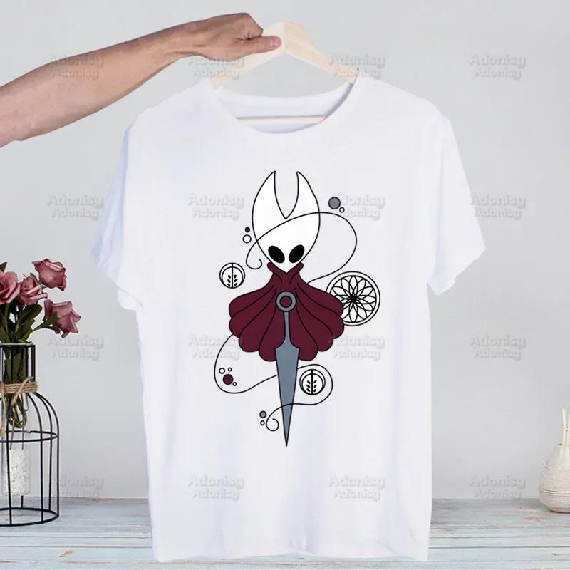Hollow Knight Game Shirt Funny Vintage Crew Neck Men's Hollow Knight Anime T-Shirt Women Top Tee Streetwear