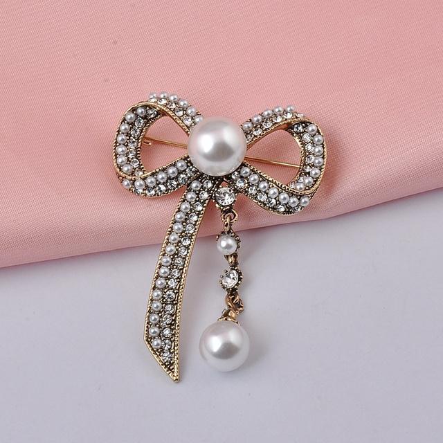 

European And American Chic Style Stylish Brooches High End Atmosphere Bow Pin Coat Coat Popular Decorative BroochFashion Jewelry