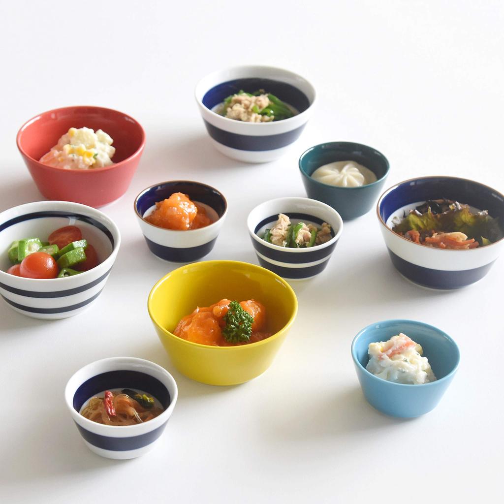 Natural69 Set Produkt Bunte Schüssel M Set Blau natural69 Hasami Ware Geschirr Schüssel M Mikrowellen- und Spülmaschinenfest Hergestellt in Japan Bunt Stilvoll