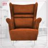 Zoja Wing Chair with Footrest Scandinavian Family Meble Orange Ginger