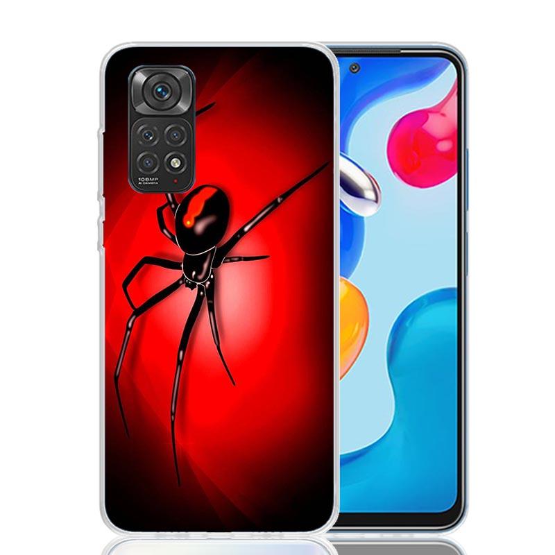 Black Widow Spider Insect Phone Case For Xiaomi Redmi Note 13 14 15 Pro Plus 12S 12 14S 11S 11E 10 10S 11 11T 5G 4G Cover Coque