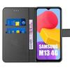 Schutzhülle für Samsung Galaxy M13 - BOOLING - Schwarzer Leder-Effekt - Stoßfest und kratzfest