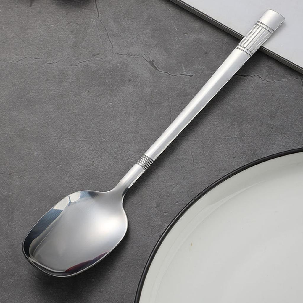 Stainless Steel Spoon Creative Color Korean  Household Thick Rice Spoon Spoon Spoon Spoon Soup Spoon Big Round Spoon