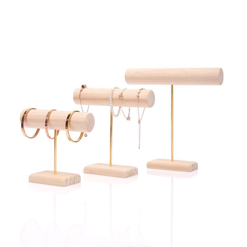 

Простая подставка для браслета из цельного дерева, подставка для часов, браслета из цельного дерева, веревки, цветка, резинки, Wenwan L жёлтый